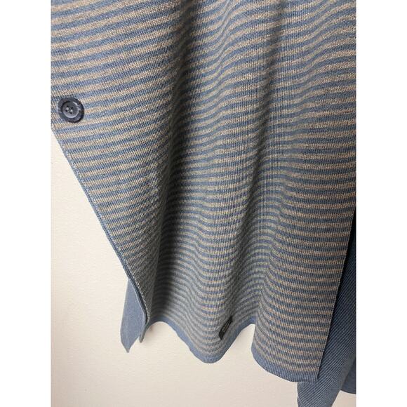 Nature & Laine Blue Wool Poncho Cardigan Made in France One Size - Picture 7 of 14